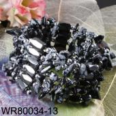 36inch Snowflake Obsidian Magnetic Wrap Bracelet Necklace All in One Set